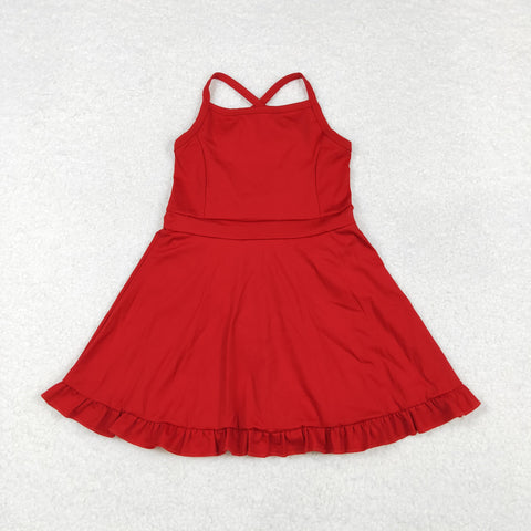 S0453 Red Girls Swimsuit Onesie