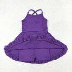 S0454 Purple Girls Swimsuit Onesie