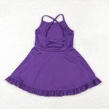 S0454 Purple Girls Swimsuit Onesie