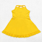 S0455 Yellow Girls Swimsuit Onesie