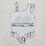 S0457 Summer Camo Grey Hunting Girl's Swimsuit