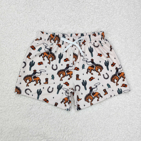 S0461 Western Cowboy Boy's Shorts Swim Trunks