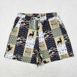 S0466 Hunting Camo Elk Adult's Men Swim Trunks Shorts