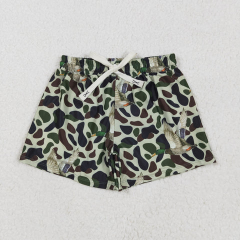 US Warehouse S0469 Hunting Camo Elk Mallard Ducks Boy's Shorts Swim Trunks