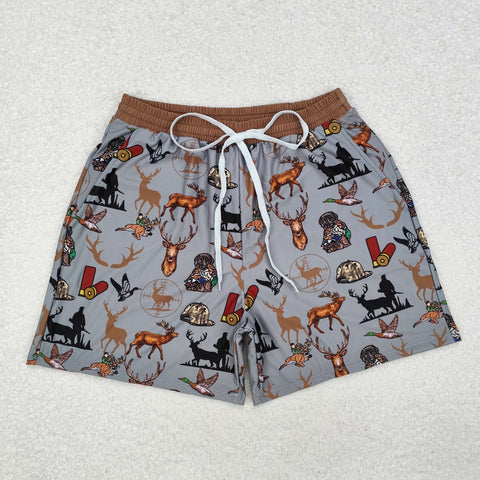 S0470 Hunting Elk Adult's Men Swim Trunks Shorts