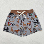 S0471 Hunting Elk Boy's Swim Trunks Shorts