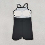 S0552 Solid Color Black Athletic Yoga Girl's Dress Onesie