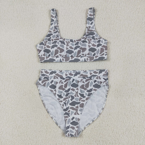 US Warehouse S0558 Camo Grey Summer Women Adult Swimsuit