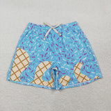 S0577 Ice Cream Drip Sprinkles Blue Summer Women Adult Swimsuit