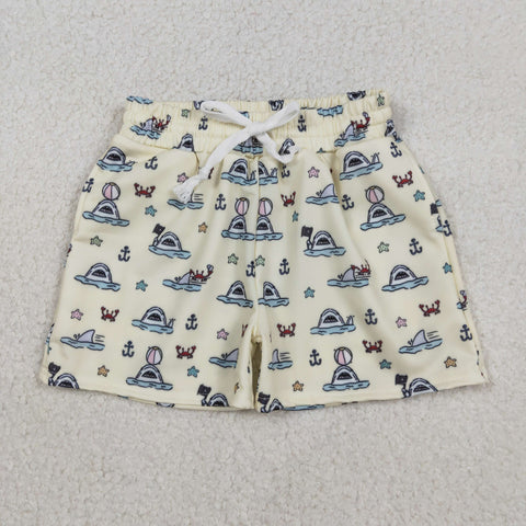 S0584 Ocean Shark Boy's Shorts Swim Trunks