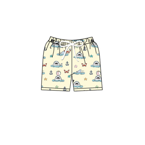Preorder MOQ 5 pcs Ocean Shark Boy's Shorts Swim Trunks