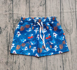 Preorder Samples S0585 Ocean Shark Blue Boy's Shorts Swim Trunks