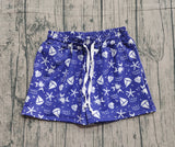 Preorder Samples S0587 Ocean Crab Blue Boy's Shorts Swim Trunks