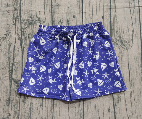 Preorder Samples S0587 Ocean Crab Blue Boy's Shorts Swim Trunks