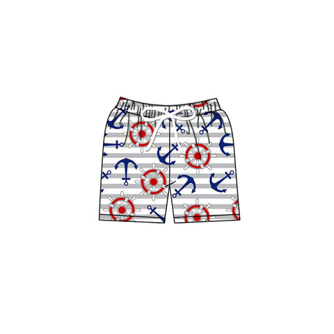 Preorder MOQ 5 pcs S0589 Ocean Sailboat Boy's Shorts Swim Trunks