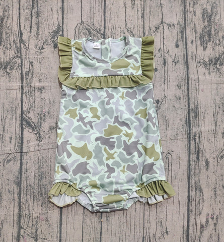 Preorder Samples S0596 Hunting Camo Mallard Ducks Girls Swimsuit Onesie