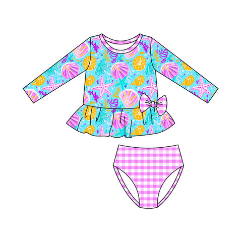 Preorder MOQ 5 pcs S0600 Shell Starfish Girls Swimsuit Set