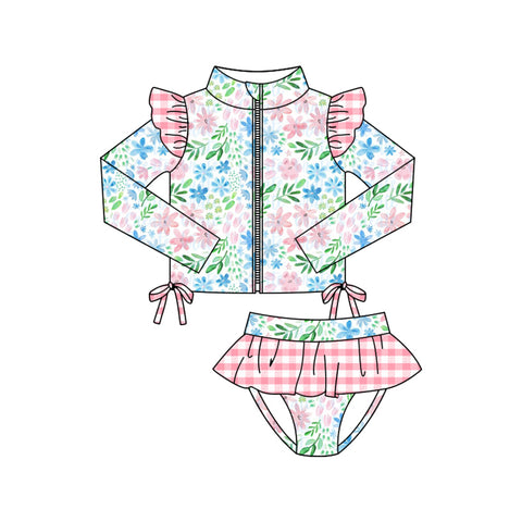 Preorder 12.04 MOQ 5 pcs S0608 Flower Coat Girls Swimsuit Set