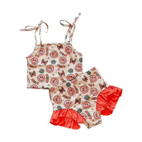 Preorder 12.14 MOQ 5 pcs S0625 SISSY Flower Smiley face Girls Swimsuit Set
