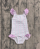 Preorder Samples S0643 Flower Purple Girls Swimsuit Onesie