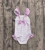 Preorder Samples S0643 Flower Purple Girls Swimsuit Onesie