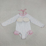 S0655 Flower Bows Girls Swimsuit Onesie