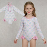 S0655 Flower Bows Girls Swimsuit Onesie