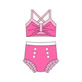 Preorder MOQ 5 pcs each style Cartoon Princess Girls Swimsuit Set