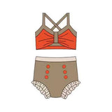 Preorder MOQ 5 pcs each style Cartoon Princess Girls Swimsuit Set