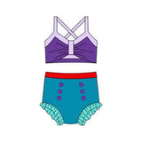 Preorder MOQ 5 pcs each style Cartoon Princess Girls Swimsuit Set