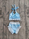 Preorder Samples S0694 Princess Sky Blue Girls Swimsuit Set