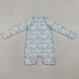 S0701 Farm Animals Blue Boys Swimsuit Onesie