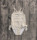 Preorder Samples S0723 Flower Floral Bows Girls Swimsuit Onesie