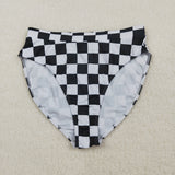 S0738 Black Plaid Summer Women Adult Swimsuit