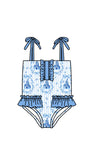 Preorder Samples S0753 Bows Castle Flower Girls Swimsuit Onesie