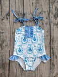 Preorder Samples S0753 Bows Castle Flower Girls Swimsuit Onesie