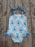 Preorder Samples S0753 Bows Castle Flower Girls Swimsuit Onesie