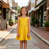 S0781 Solid Color Yellow Yoga Girl's Dress Onesie