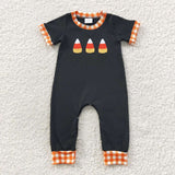 Halloween Embroidery Candy Corn Kids Sibling Matching Clothes