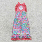 Christmas Embroidery Santa Pink Kids Sibling Matching Clothes