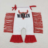 SR0429 Fashion WALLEN Red Tassel Baby Girl's Romper