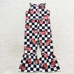 SR0445 Football Plaid Girl's Jumpsuit