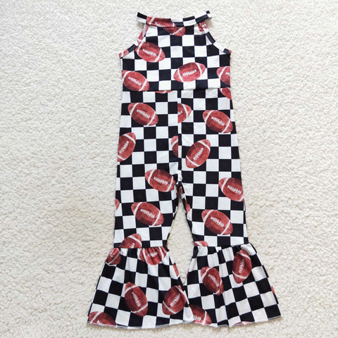 SR0445 Football Plaid Girl's Jumpsuit