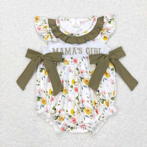 GSD0507/SR0478 Embroidery MAMA'S GIRL Flower Kids Sibling Matching Clothes