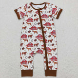 SR0509 Farm Horse House Brown Baby Zip Sleeper
