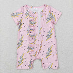 SR0523 Lightning Pink Ruffle Baby Romper Girl