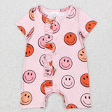 SR0524 Smiley face Ruffle Baby Romper Girl