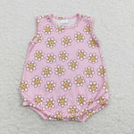 SR0574 Sun Flower Pink Baby Bubble Romper Girl