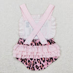 SR0596 MAMA'S Girl Leopard Pink Baby Girl Romper