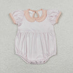 SR0597 Pink Plaid Baby Bubble Romper Girl